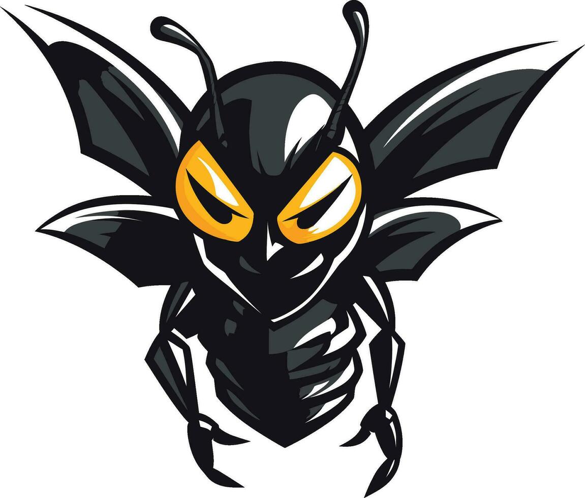 Vectorized Monochrome Hornet Icon of Power Abstract Furys Elegance vector