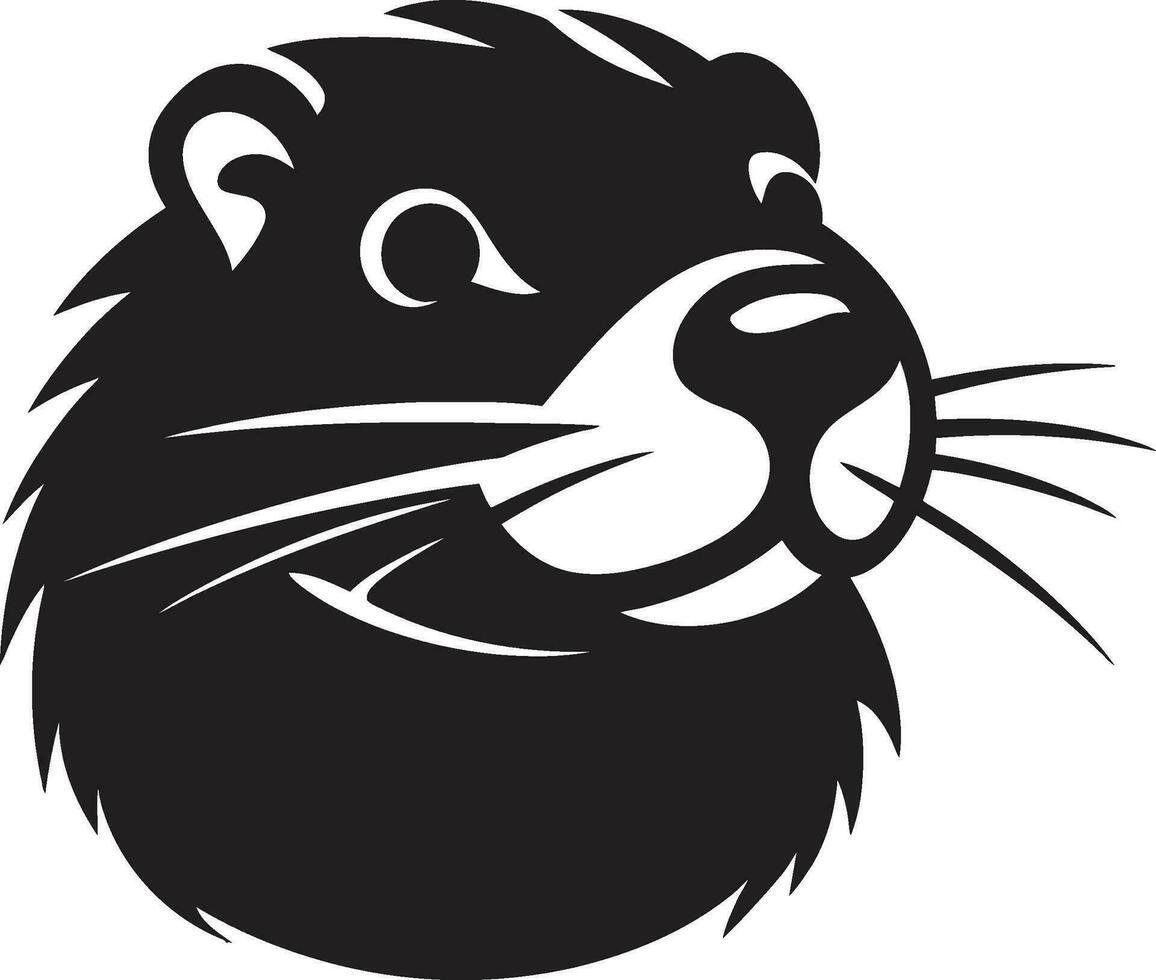 Beaver Head Monogram Beaver Coat of Arms vector