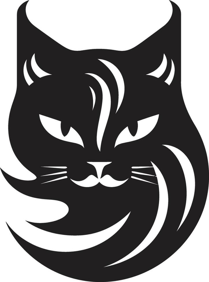Moonlit Cat Symbol Simple Cat Profile vector