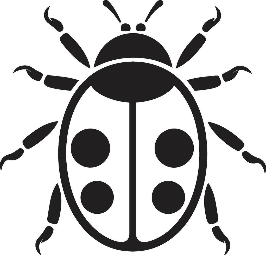Elegant Details Monochrome Ladybug Crest Simplicity of Beauty Sleek Ladybug Icon vector