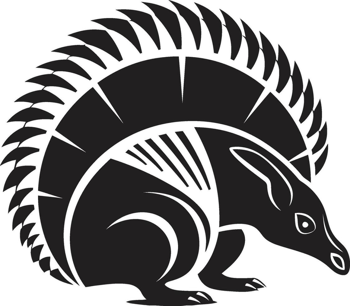 Noir Armor Armadillo Logo in Black Elegant Lines Vector Armadillo Design