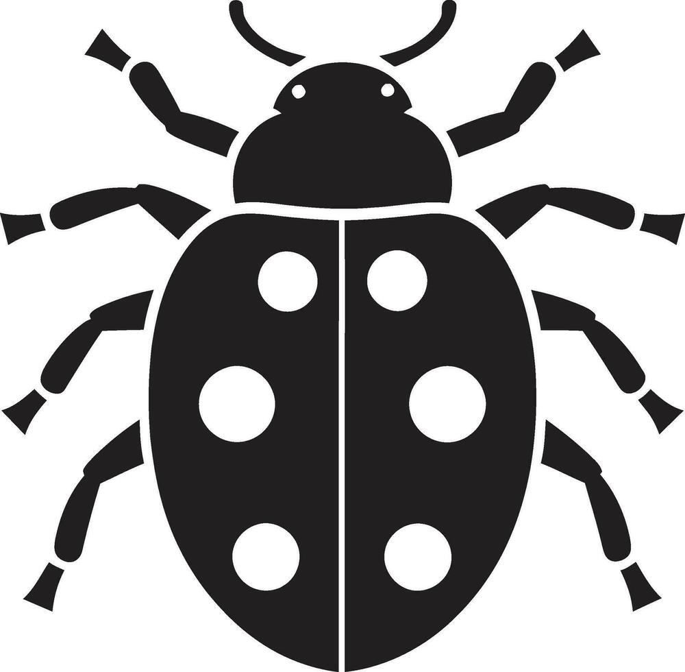 Eyes of Elegance Abstract Ladybug Design in Shadows Majestic Masterpiece Black Ladybug Icon vector