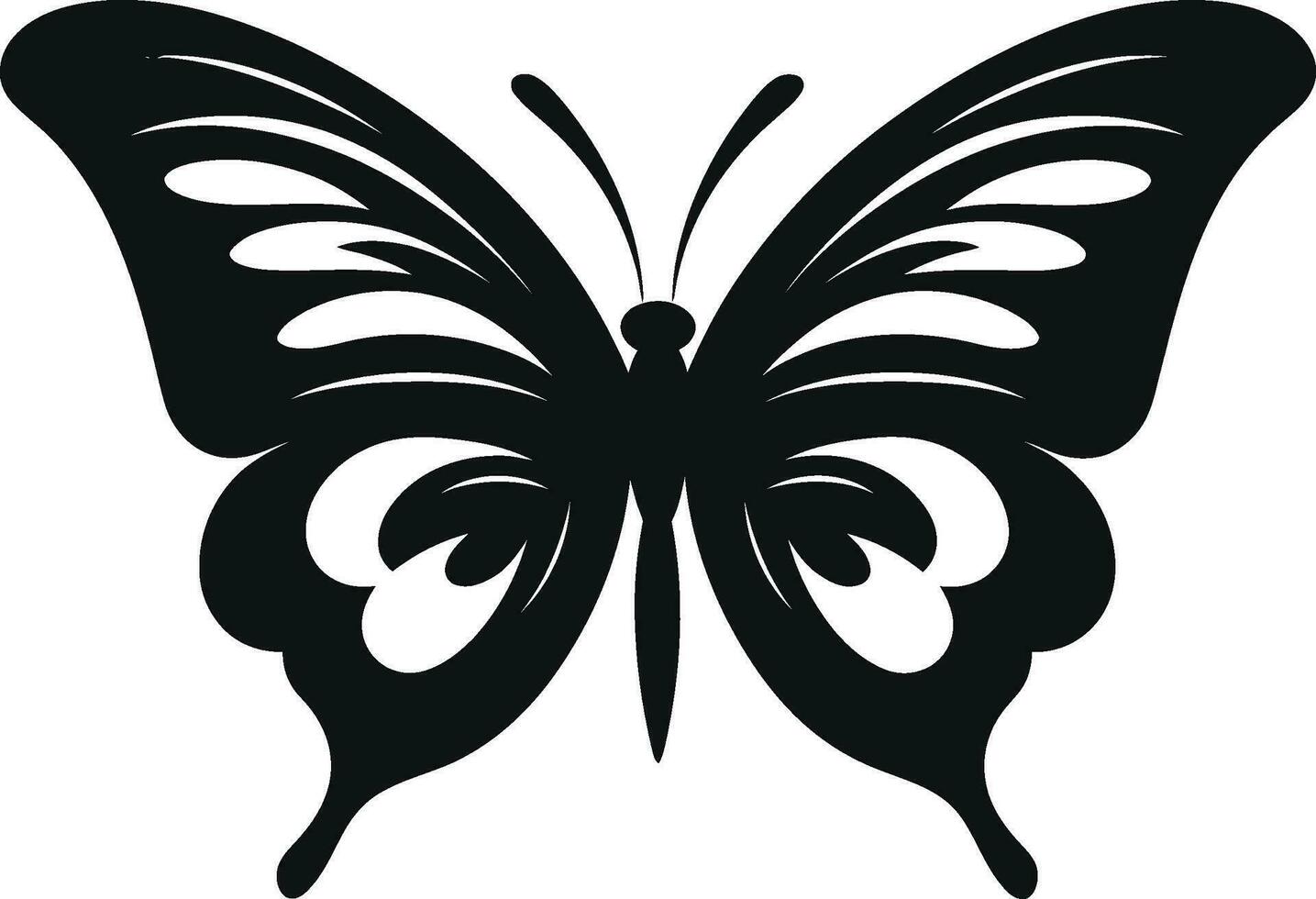 Noir Beauty Takes Flight Elegant Butterfly Symbol Elegance in Monochrome Black Butterfly vector