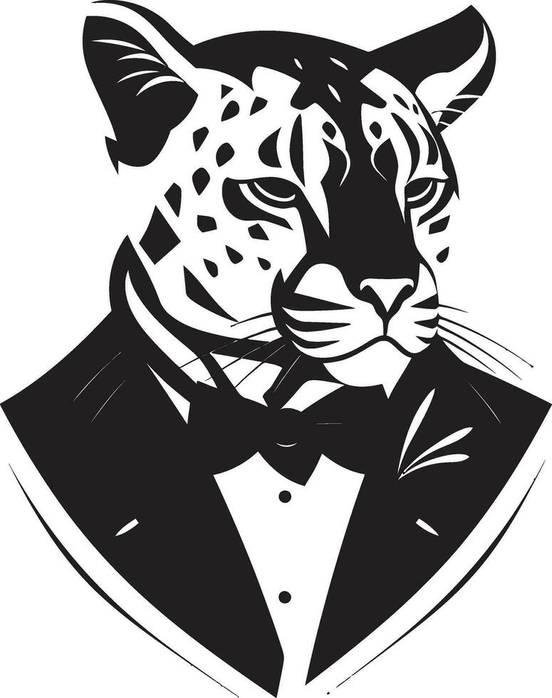 Onyx Prowler Ocelot Symbol in Vector Elegant Intrigue Black Ocelot Heraldry