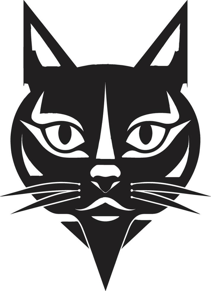 Whiskered Elegance in Vector Graceful Cats Eyes