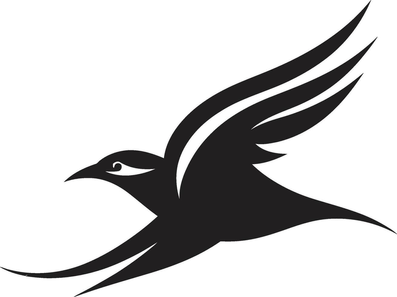 Soaring Swan Logo Hawk in Flight Symbol vector