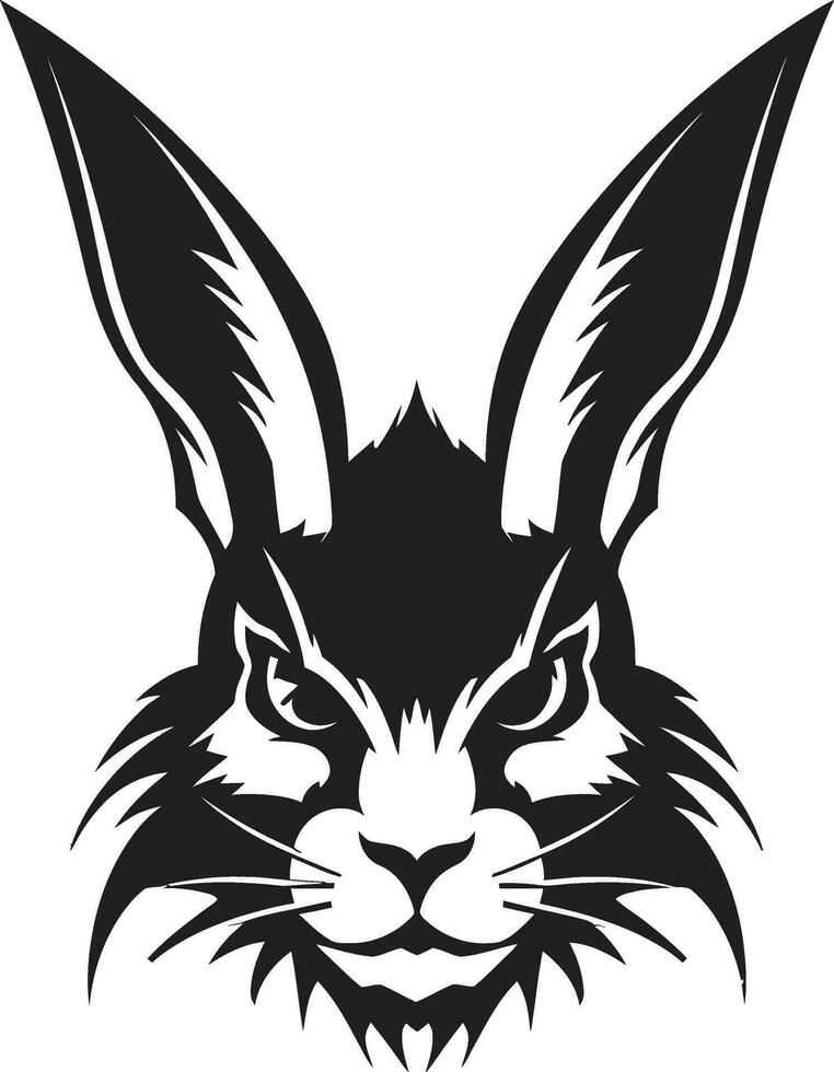 Black Rabbit Symbolic Insignia Minimalist Hare Emblem vector