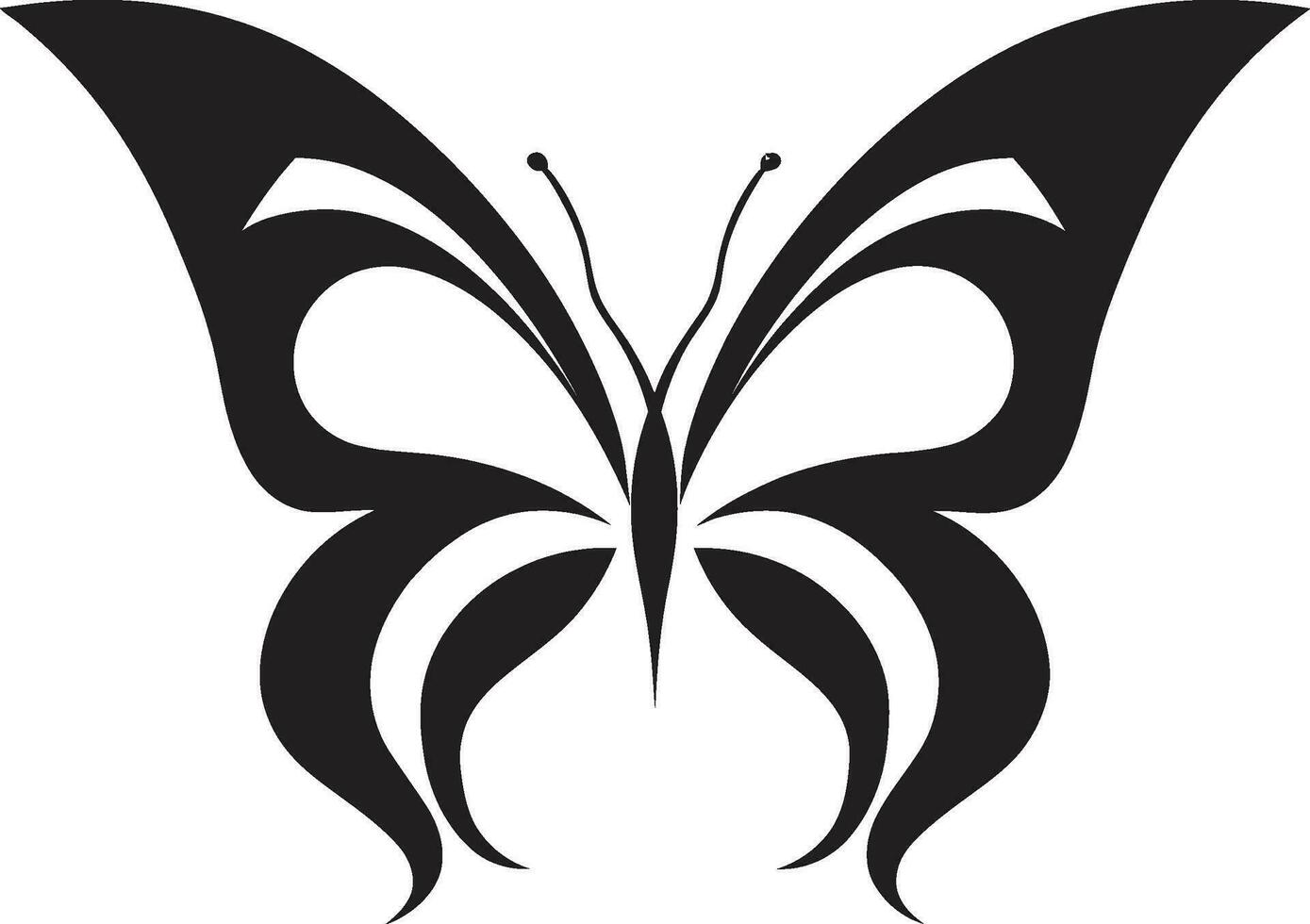 Noir Butterfly in Flight A Modern Classic Graceful and Bold Black Butterfly Icon vector