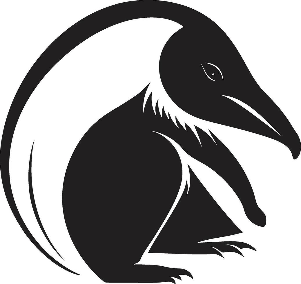Sculpted Excellence Black Anteater Vector Icon Black Vector Anteater A Logo for the Ages
