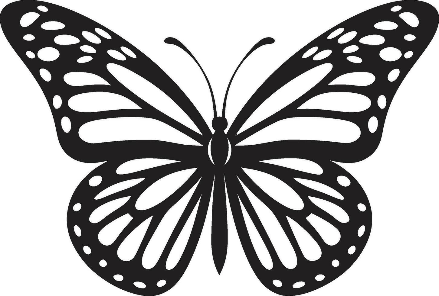 mariposa gracia monocromo logo en negro esculpido deleite mariposa símbolo en noir vector