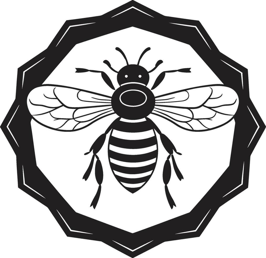 abeja cabeza monograma abeja corona diseño vector