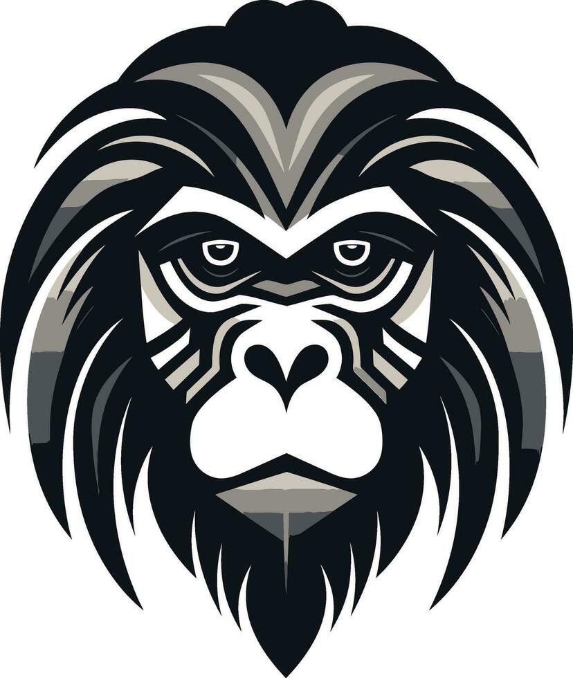 Contemporary Baboon Avatar Wildlife Monkey Insignia vector