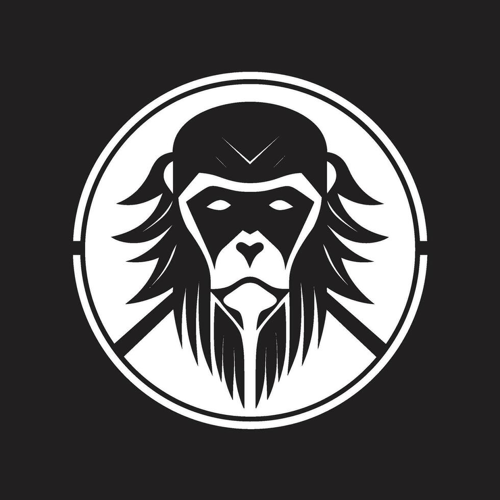 Sleek Monkey Logo Contemporary Baboon Avatar vector