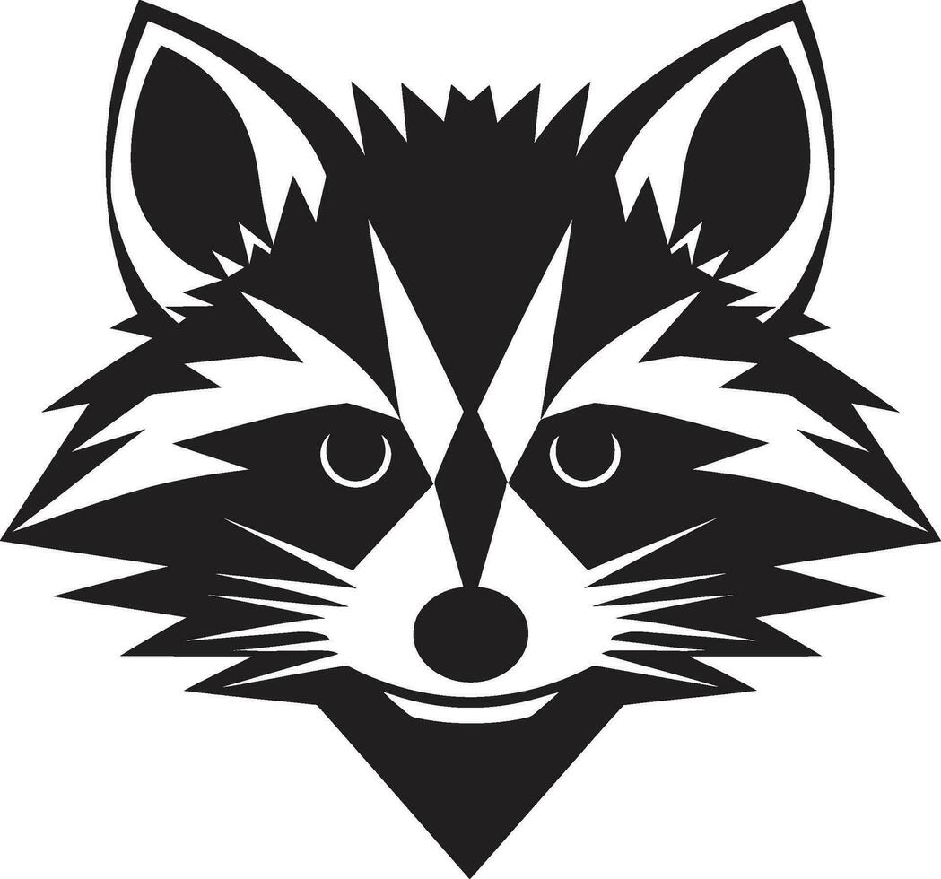 Xenial Raccoon Symbolic Mark Youthful Raccoon Monogram vector