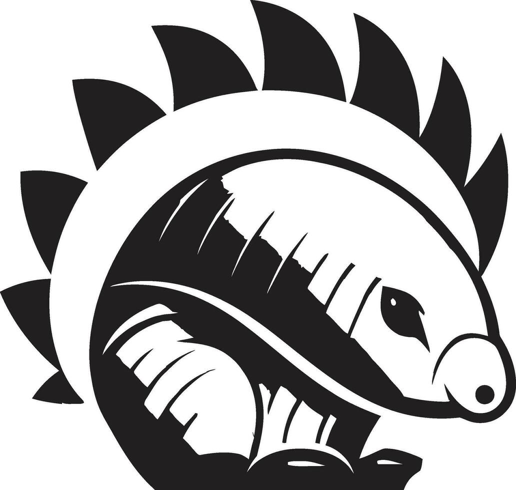 Vector Artistry in Noir Armadillo Symbol The Black Armadillo Emblem Timeless Design