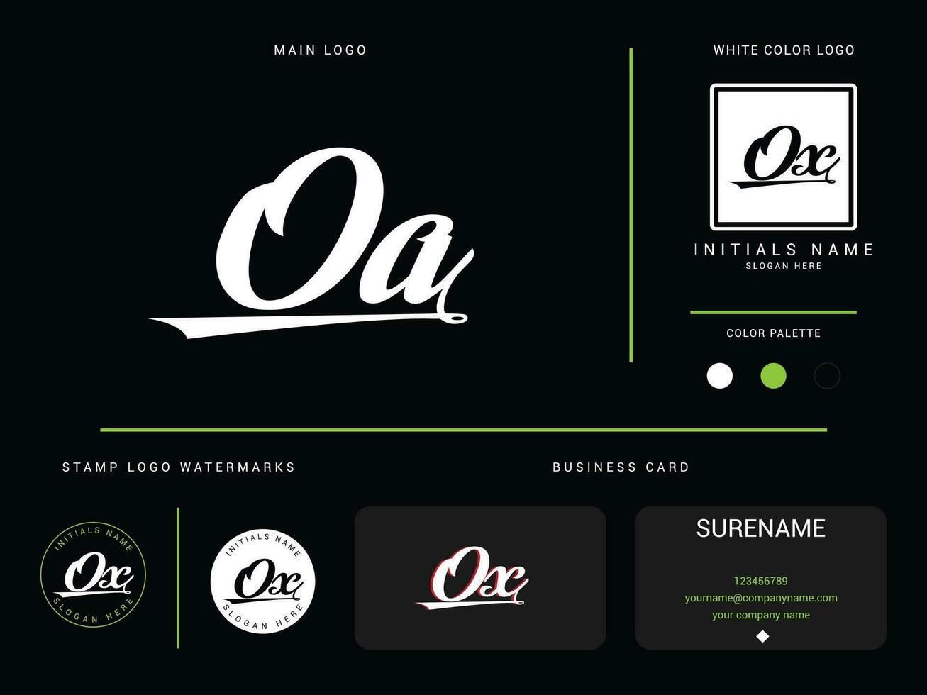 Modern Oa Logo Image, Luxury Apparel OA Fashion Logo Branding For Cloth vector