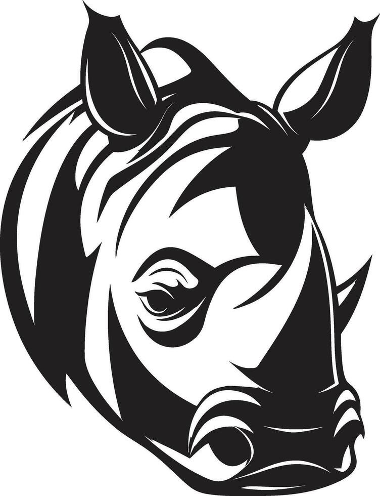 Noir Savannas Melodic Majesty Black Emblem in Commanding Harmony Serenade of Rhinos Black Vector Rhino Logo