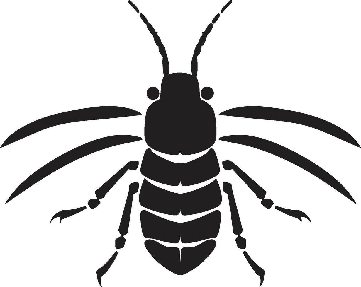 Subtle Shimmering SilverFish Oceanic Opulence Iconic Elegance in Black Insect Emblem vector