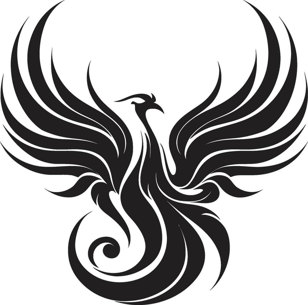 cósmico fuego logo marca celestial fénix alas vector