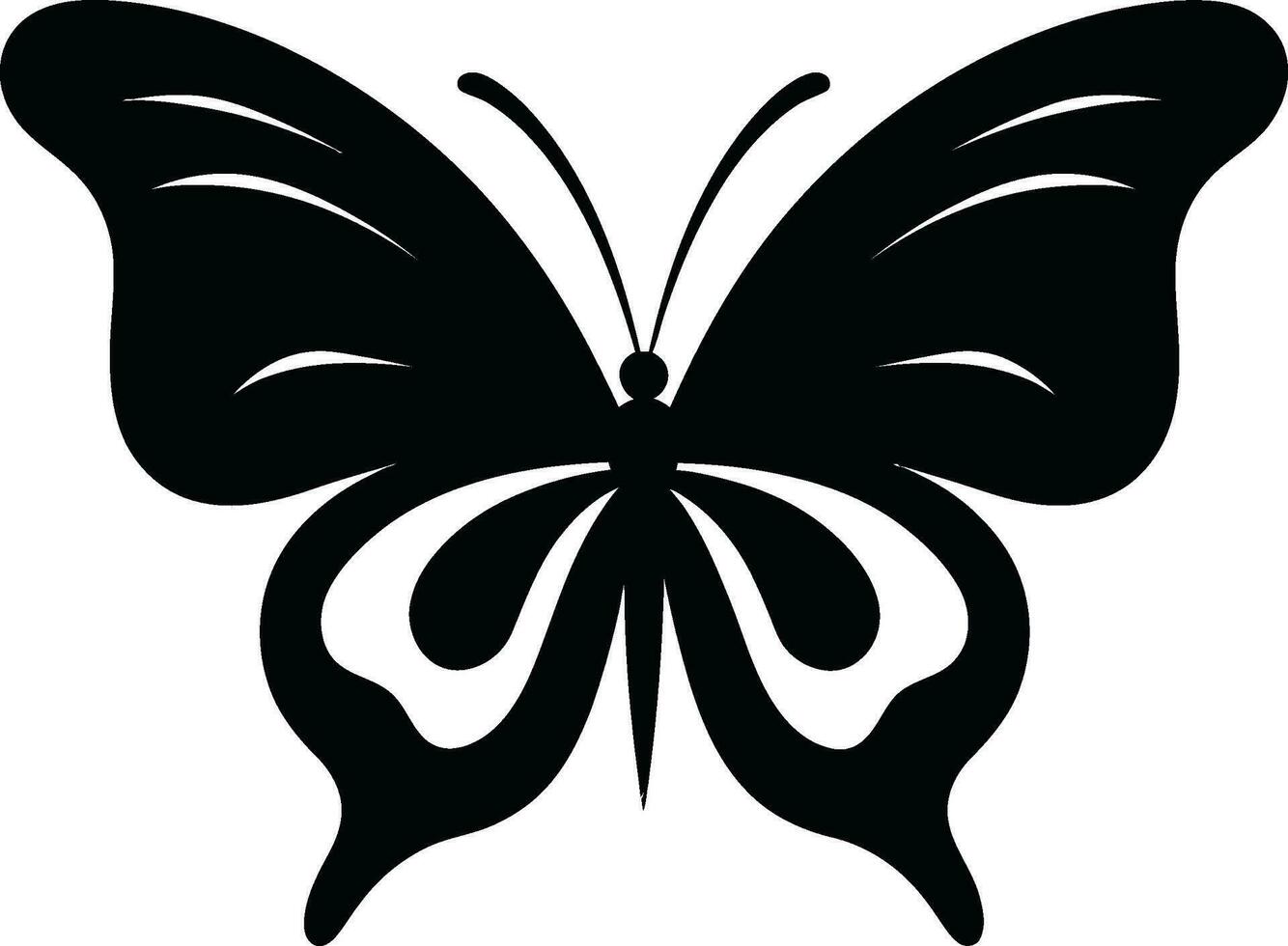 Winged Elegance Black Butterfly Logo Design Noir Butterfly Silhouette A Mark of Beauty vector