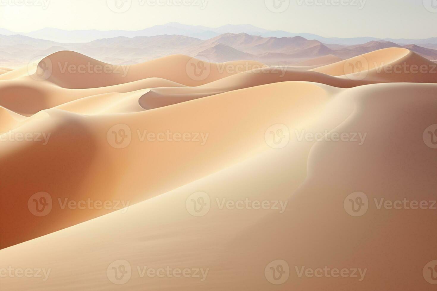 desert dunes on white background. Generative AI. photo