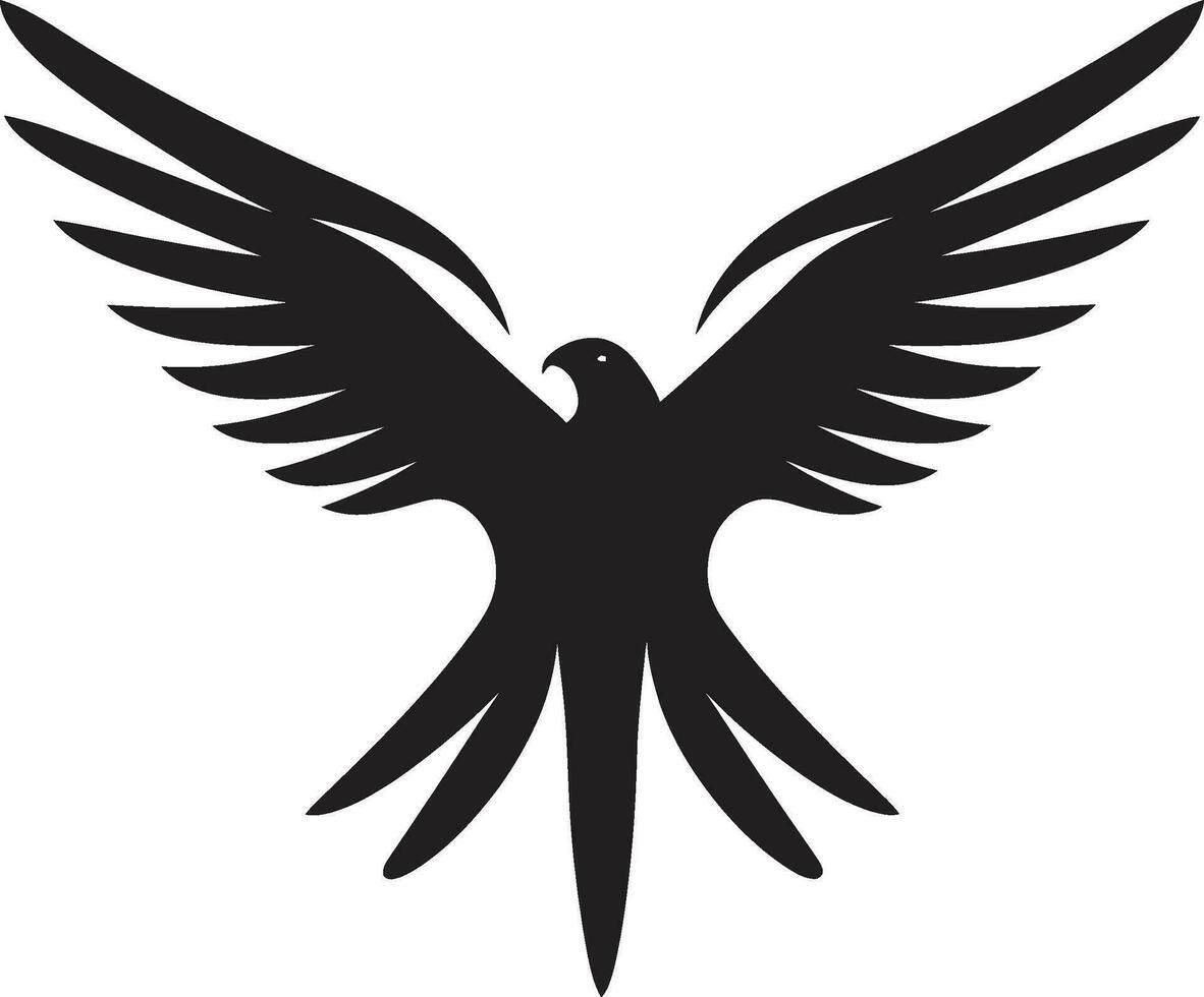 Mysterious Monochrome Mark of the Kestrel Kestrel Talons and Feathers Emblem vector