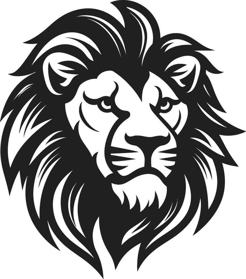 corazón de león negro vector león logo diseño Rey de el selva león emblema excelencia