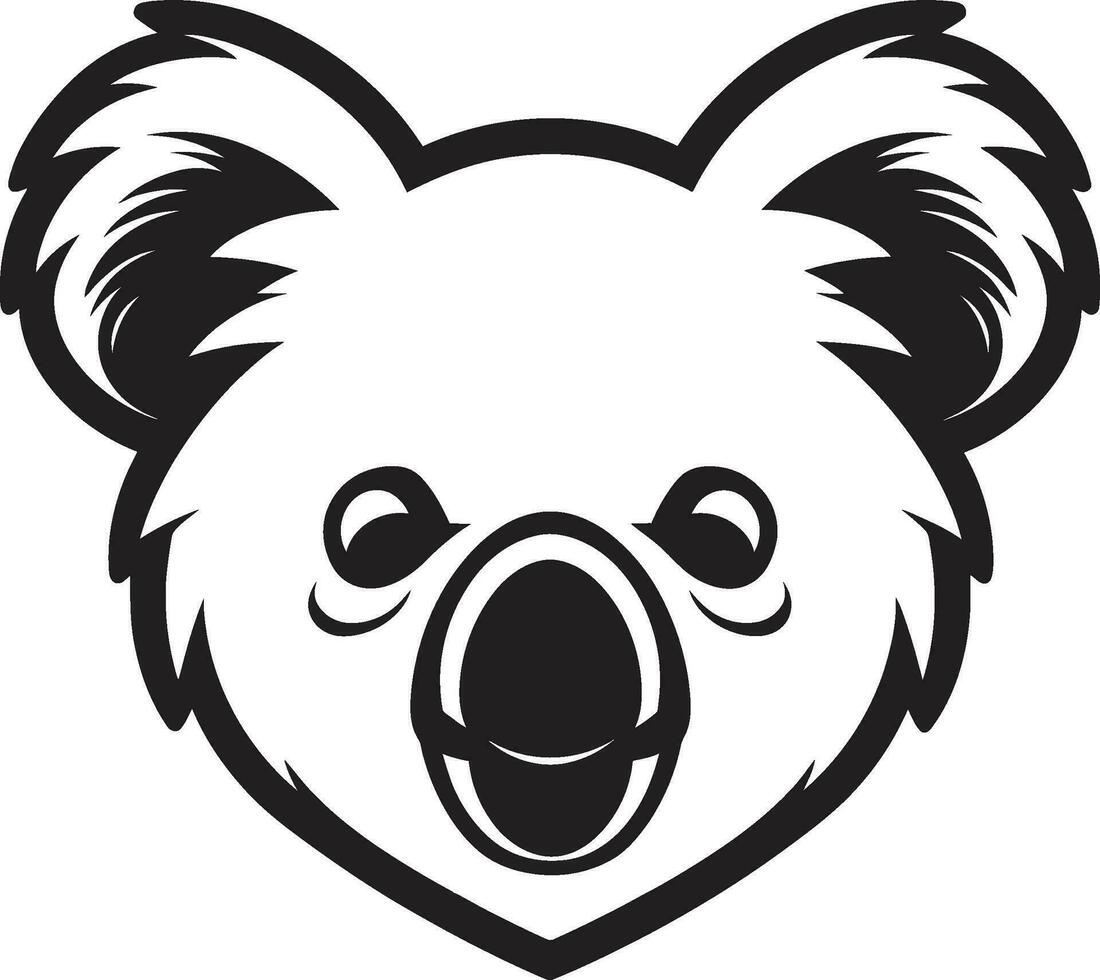 Simplicity of the Koala in Shadows Monochrome Majesty Vectorized Koala Iconic Minimalism vector
