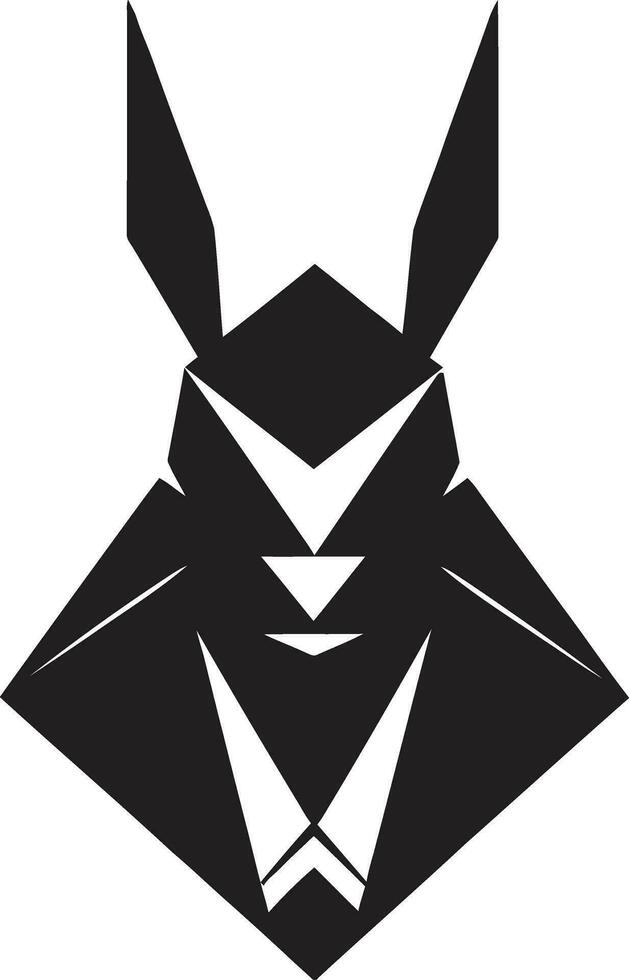 Sleek Rabbit Monogram of Distinction Modern Rabbit Silhouette Symbol vector