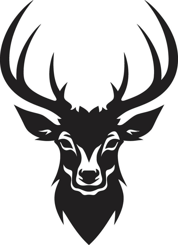 The Noble Stags Beauty A Symbol in Black Vector Elegant Antlers Deer Icon in Monochrome Majesty