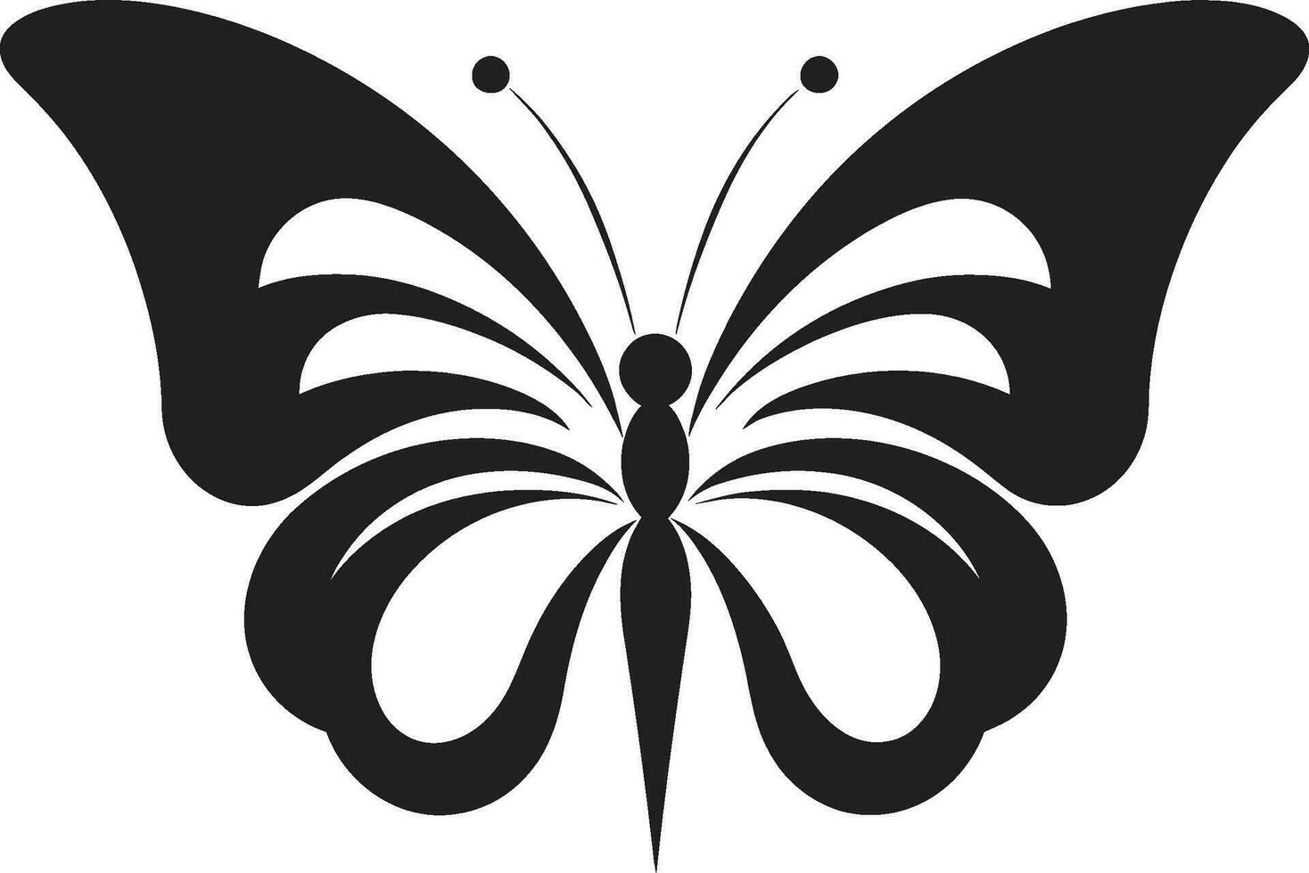 Crafted Grace Noir Butterfly Emblem Sleek and Stylish Black Vector Icon