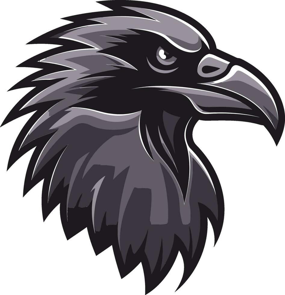 Crow Silhouette Badge of Honor Geometric Raven Logo vector