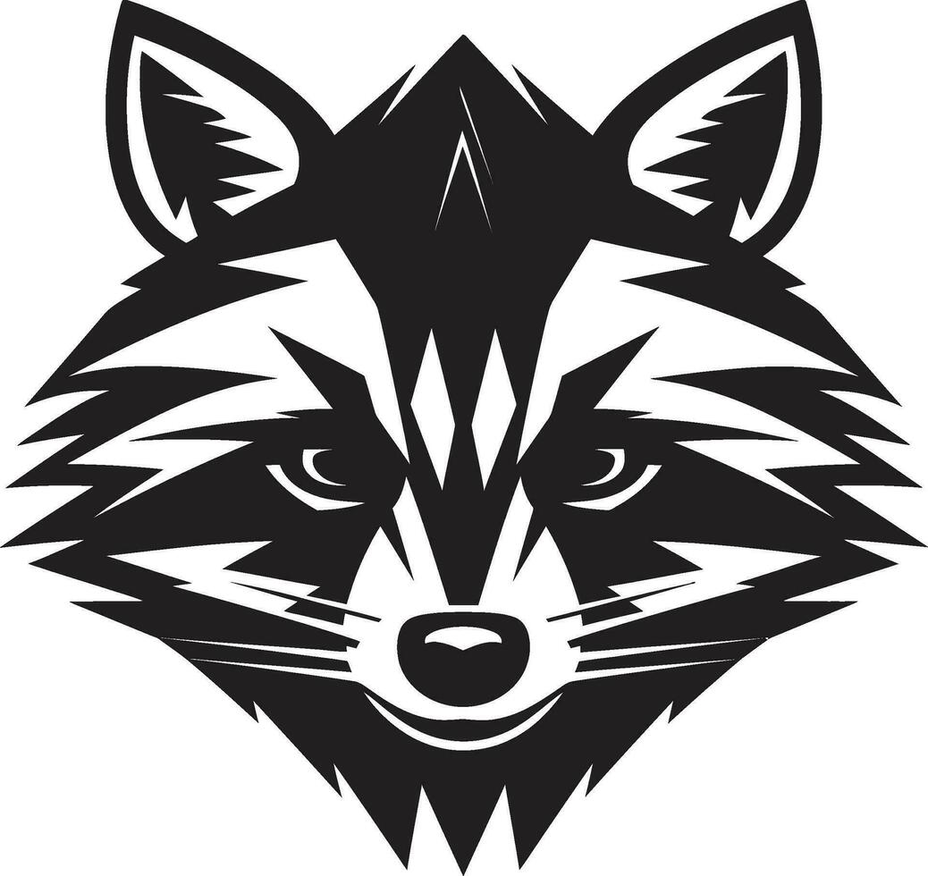 Intricate Raccoon Crest Design Stylish Raccoon Silhouette Badge vector