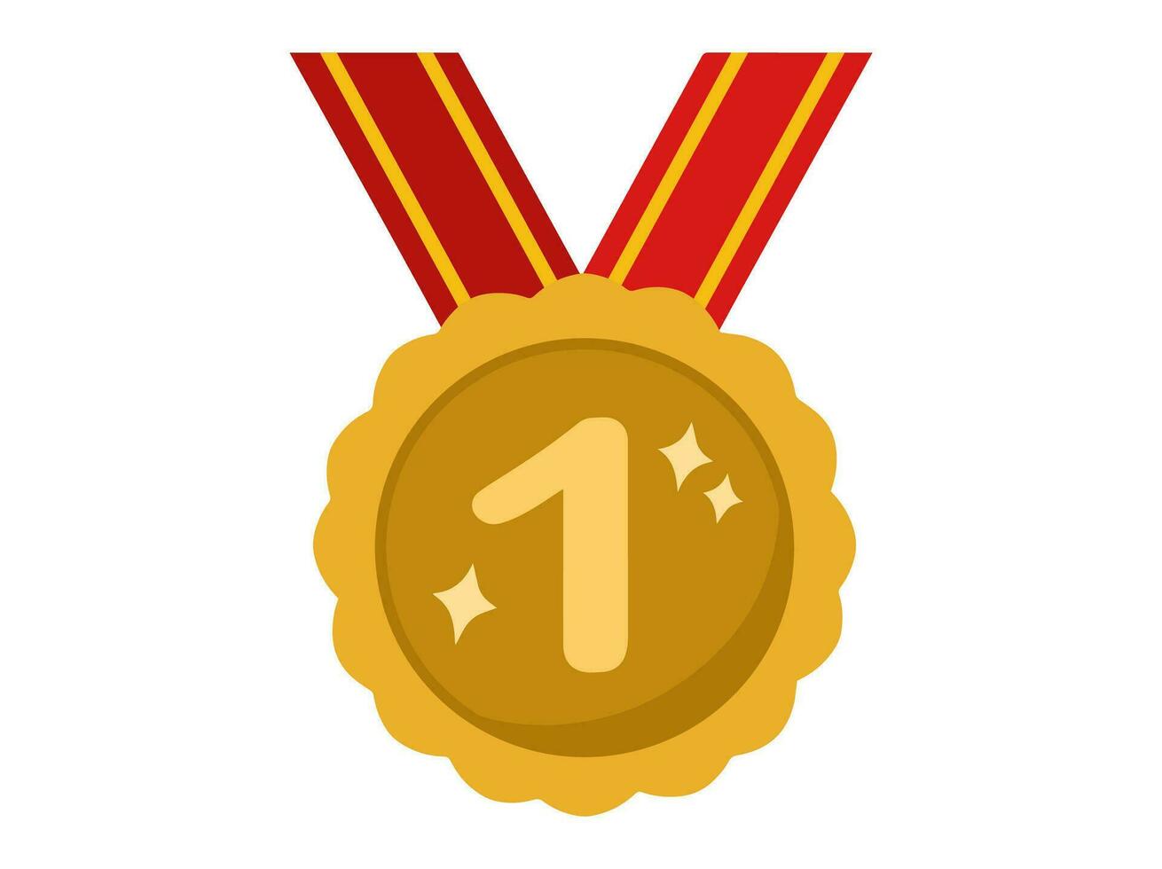 1st Place Gol Medal Illustration vector