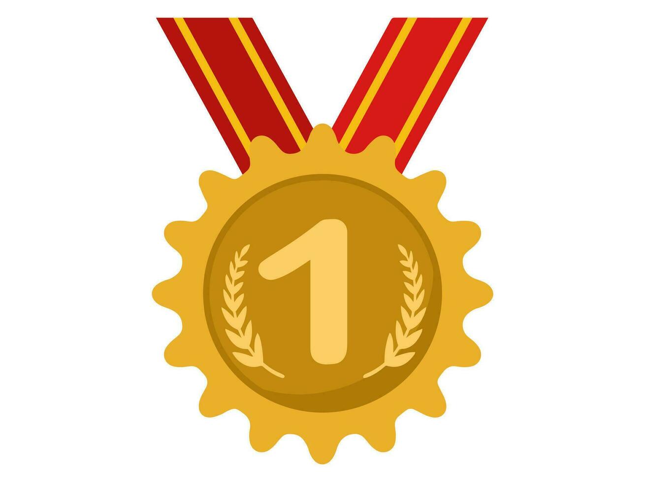 dorado medalla Primero sitio ilustración vector