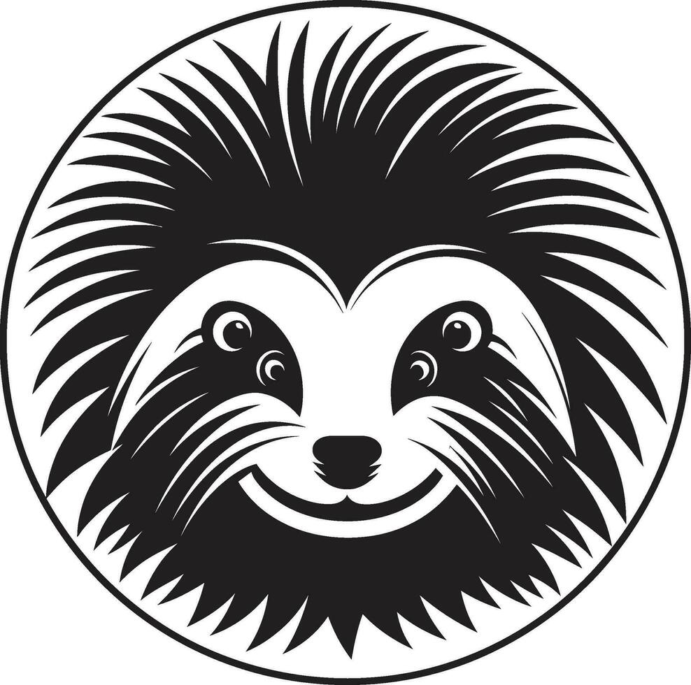 Intricate Porcupine Vector Badge Porcupine Quill Crest Design