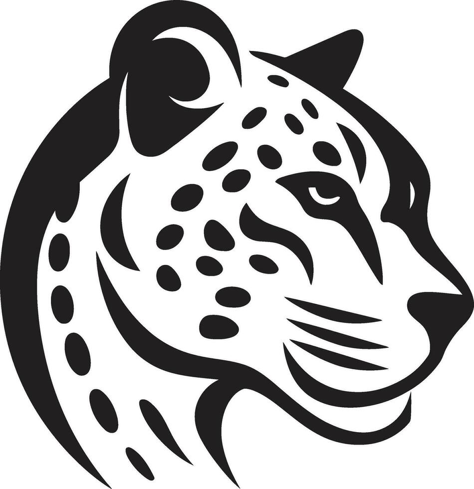 Abstract Cheetah Elegance in Monochrome Prowess of a Cheetah Iconic Logo vector