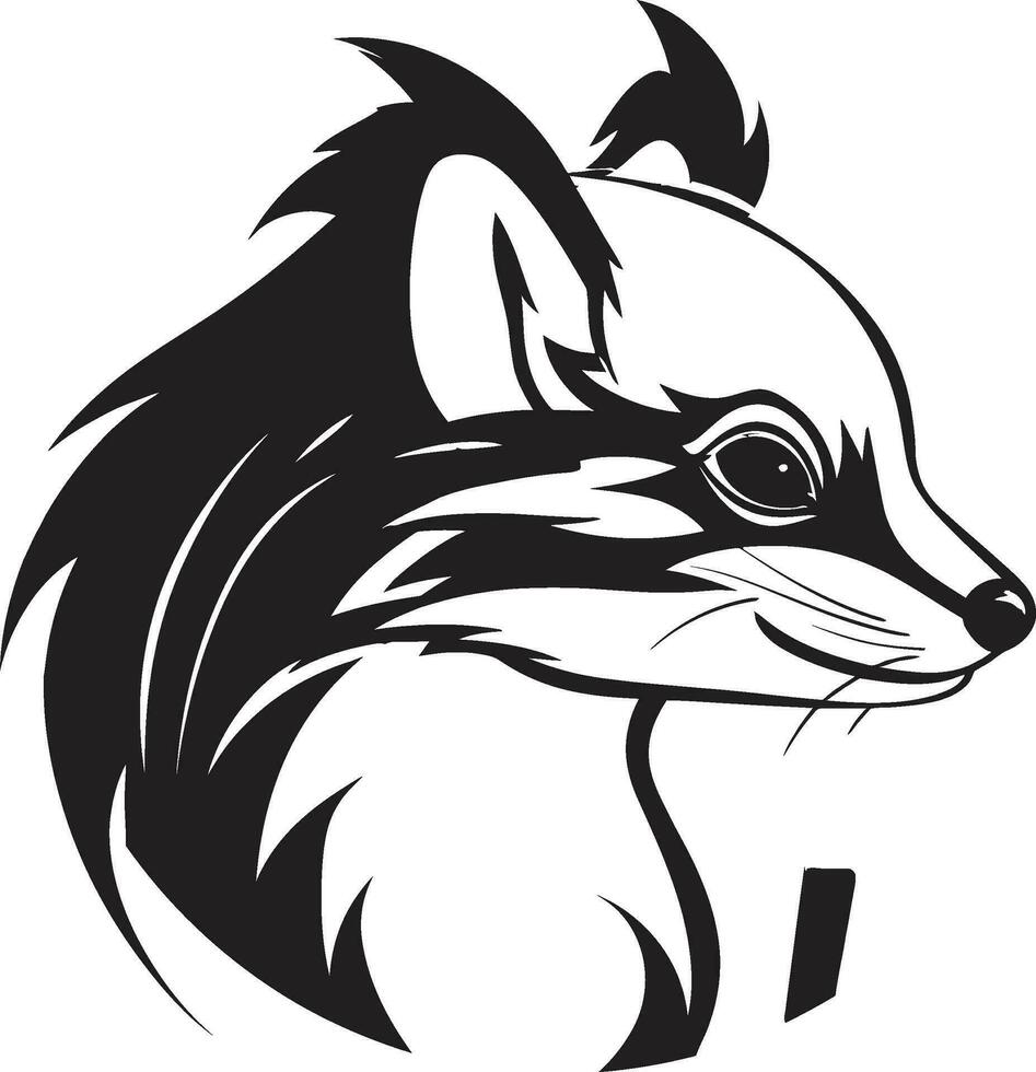 Iconic Skunk Elegance Aromatic Aura Sleek Perfumed Icon Black Vector Brilliance