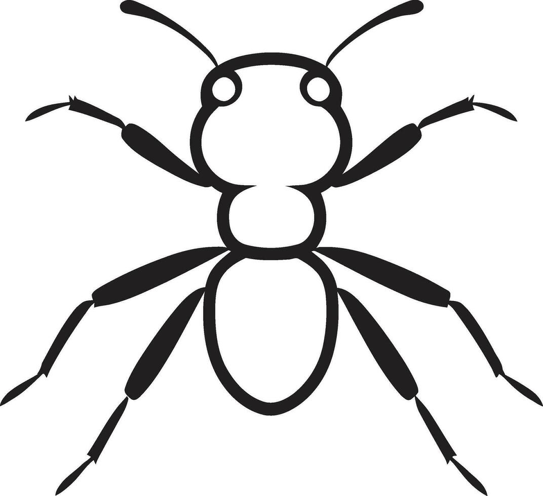 hormiga en oscuridad negrita negro vector emblema simplificado hormiga icono un negro vector obra maestra