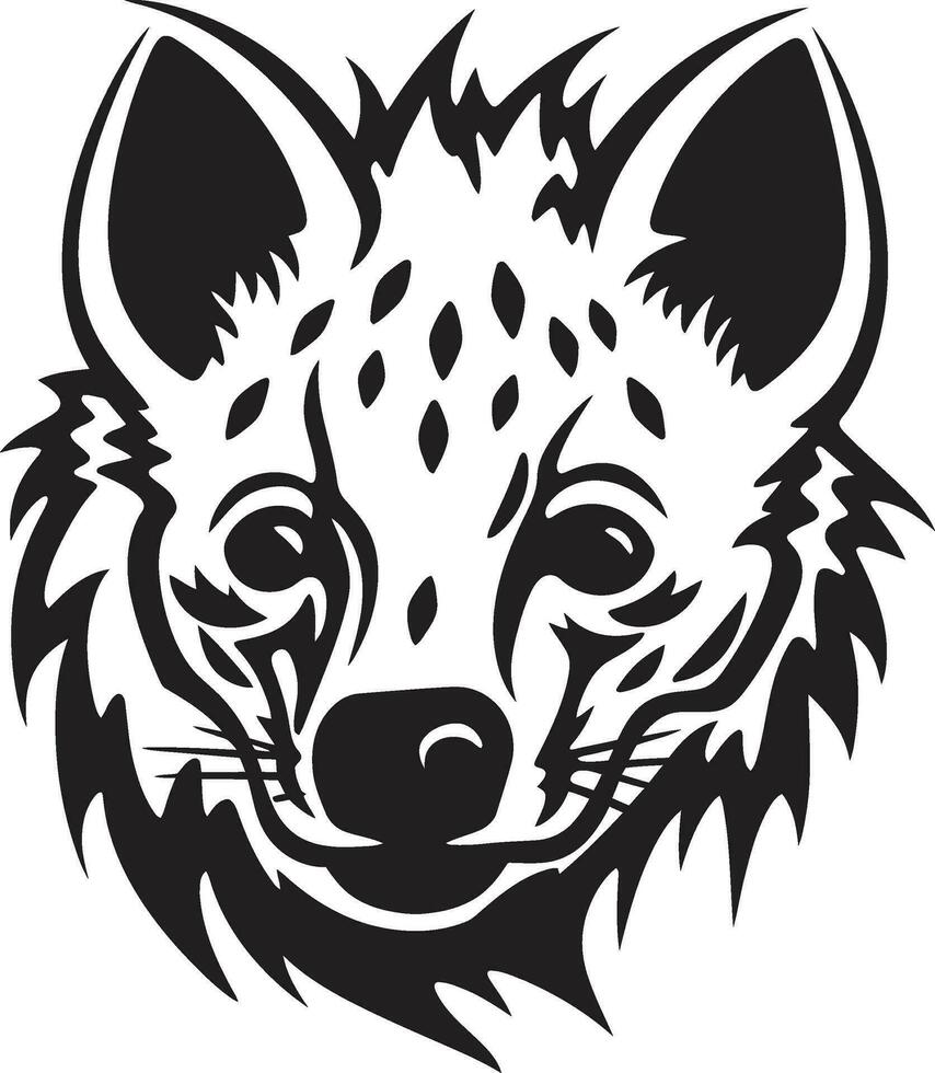 Cunning Prowler Hyena Badge Geometric Ferocity Hyena Icon vector