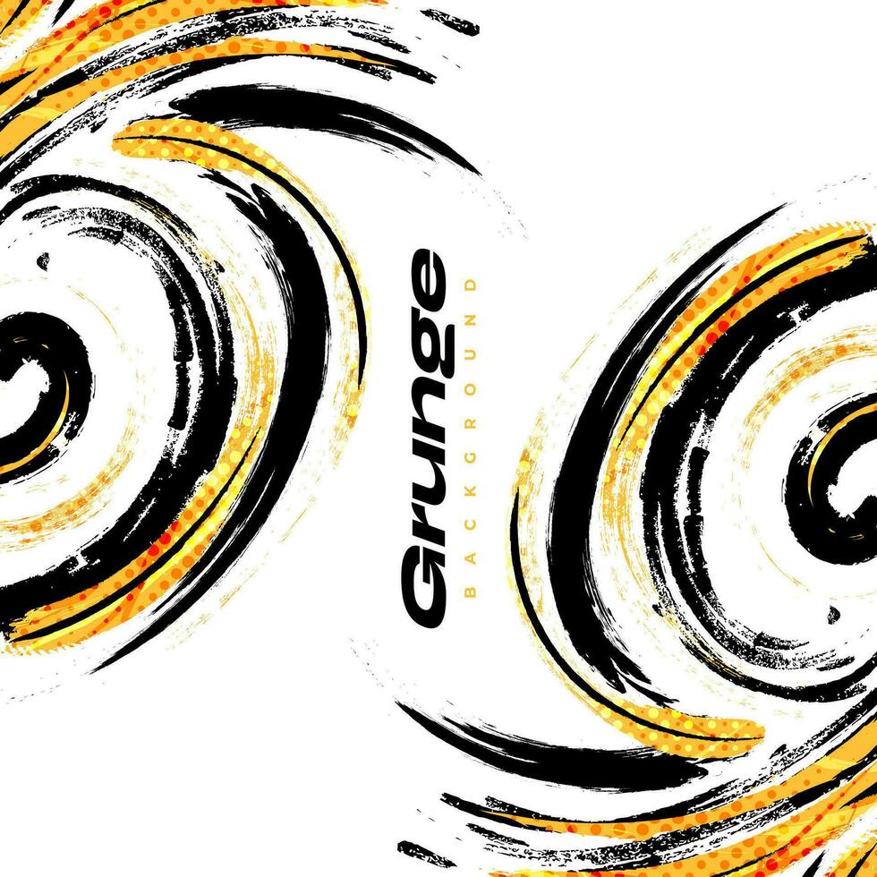 Abstract Black and Orange Brush Background with Halftone Effect. Sport Background. Brush Stroke Illustration for Banner or Poster. Scratch and Texture Elements For Design vector