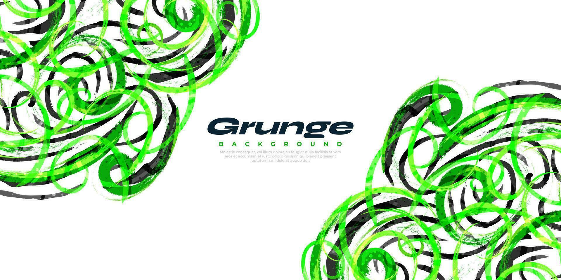 Black and Green Brush Background with Halftone Effect. Sport Background with Grunge Style. Scratch and Texture Elements For Design vector