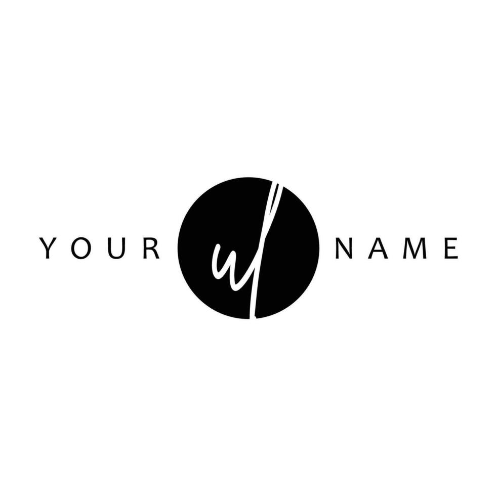 UL Initial Handwriting In Circle Frame Template Design vector