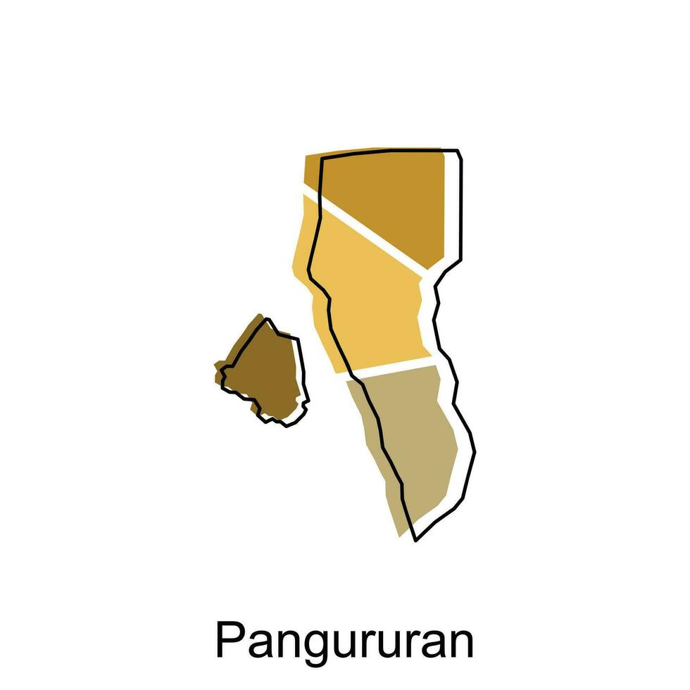 High detailed vector map of Panguruan City modern outline, Logo Vector Design. Abstract, designs concept, logo, logotype element for template.