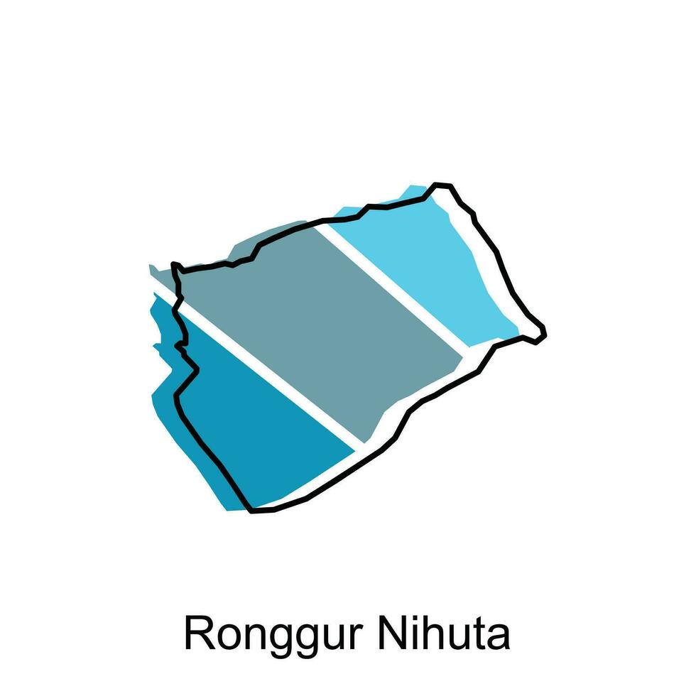 High detailed vector map of Ronggur Nihuta City modern outline, Logo Vector Design. Abstract, designs concept, logo, logotype element for template.