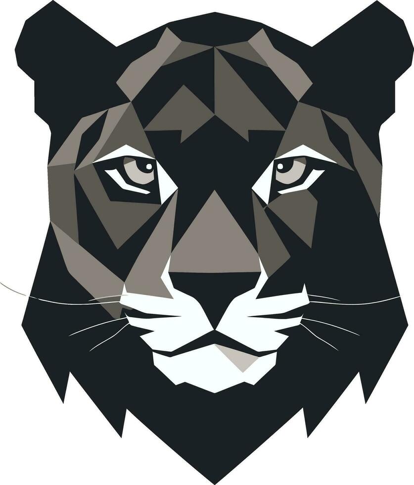 Majestic Stalker Black Leopard Icon in Vector Stealthy Majesty Black Leopard Vector Emblem