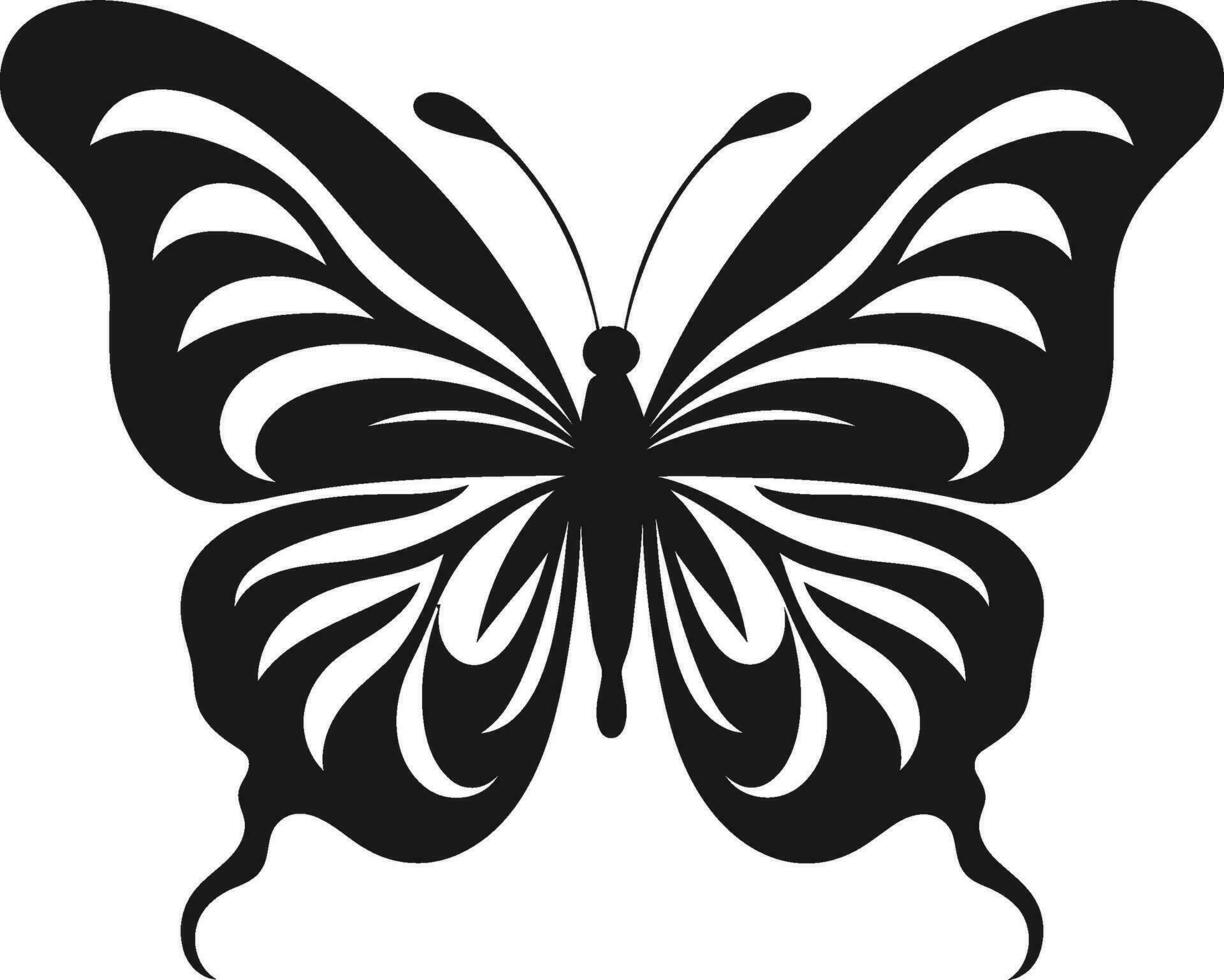 Butterfly Silhouette Onyx Vector Charm Beneath the Canopy Midnight Monochrome Marvel