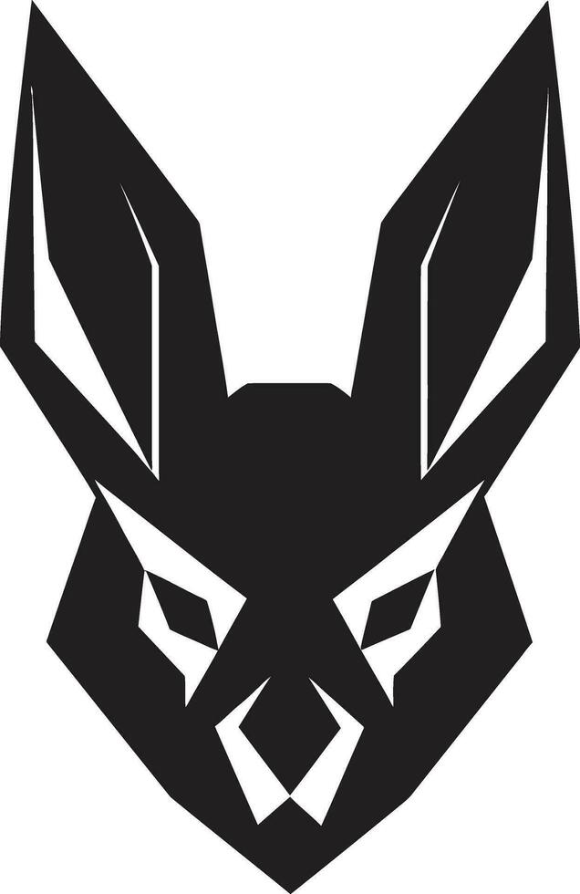 Rabbit Silhouette Mark of Excellence Black Rabbit Symbolic Insignia vector