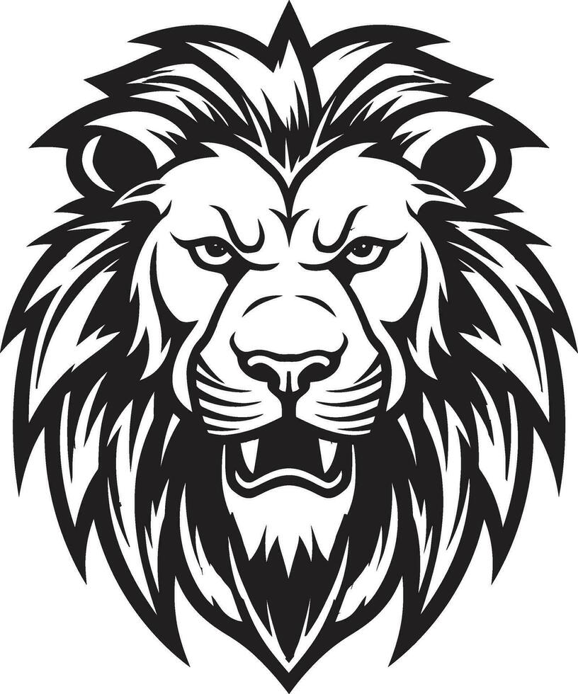 salvaje belleza negro león vector heráldica feroz monarca el negro león icono