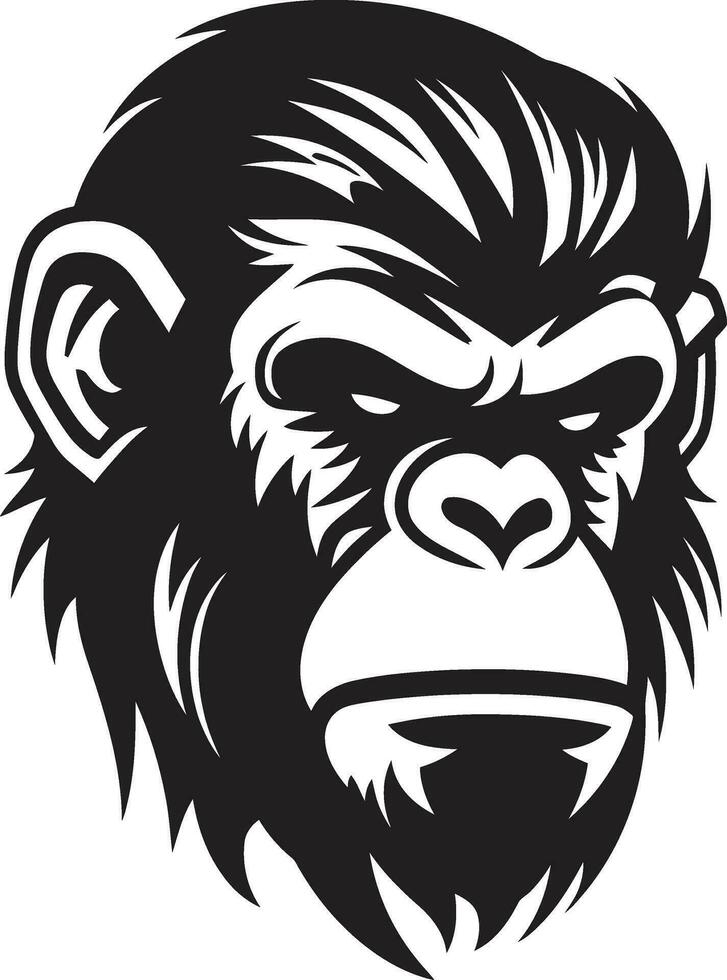 Strength and Grace Black Vector Wildlife Icon Ape Majesty The Essence of Nature